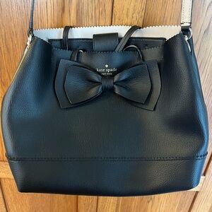 Kate Spade Black Leather Bow Bag